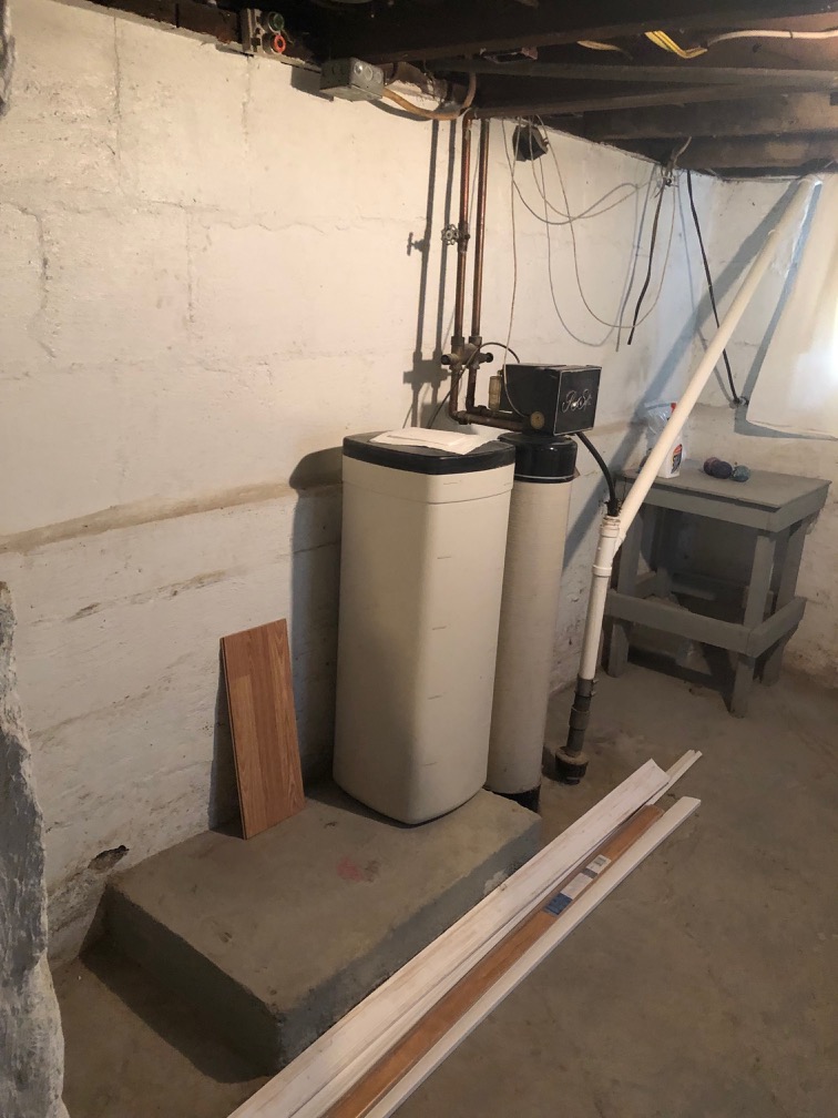 water softener system + left transition strips